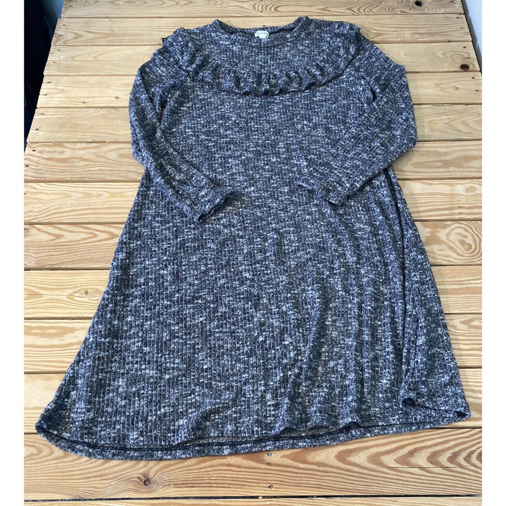 NEW Emberley Ruffle Detail Long Sleeve Dress Size Large Women’s Black
